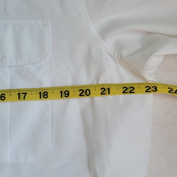 Lauren Ralph Lauren Women White Cotton Long Sleeve Half Button Down Shirt Sz XL - Picture 13 of 16